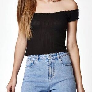 Zara off the shoulder crop top